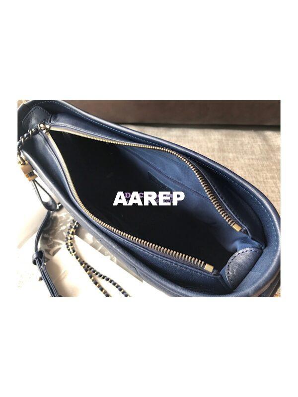 Replica Chanel's Gabrielle Hobo Bag Goatskin, Patent Goatskin Dark Blue 10