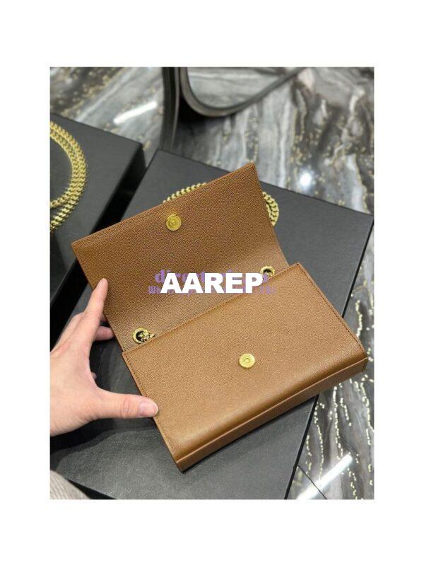 Replica YSL Saint Laurent Kate small chain bag in grain de poudre embossed leather 469390 Caramel 9