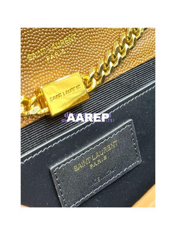 Replica YSL Saint Laurent Kate small chain bag in grain de poudre embossed leather 469390 Caramel 13