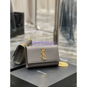Replica YSL Saint Laurent Kate small chain bag in grain de poudre embossed leather 469390 Grey 2