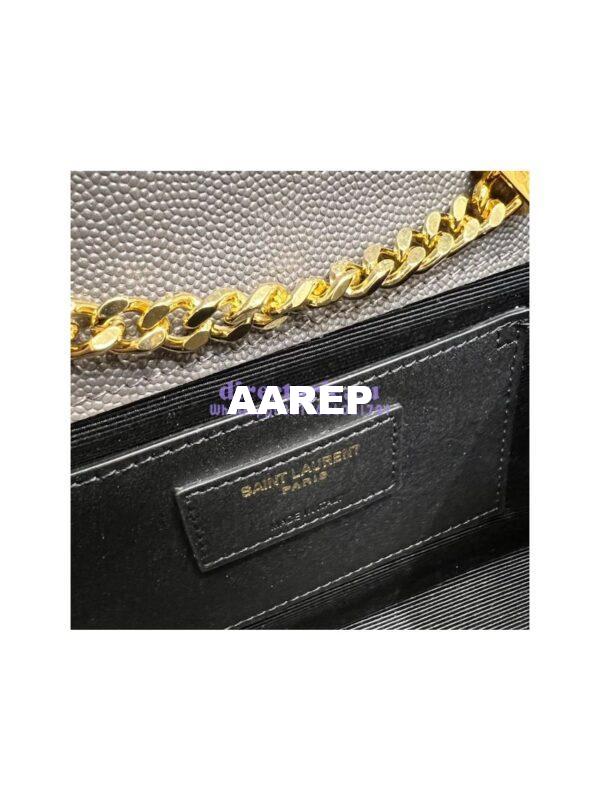 Replica YSL Saint Laurent Kate small chain bag in grain de poudre embossed leather 469390 Grey 11