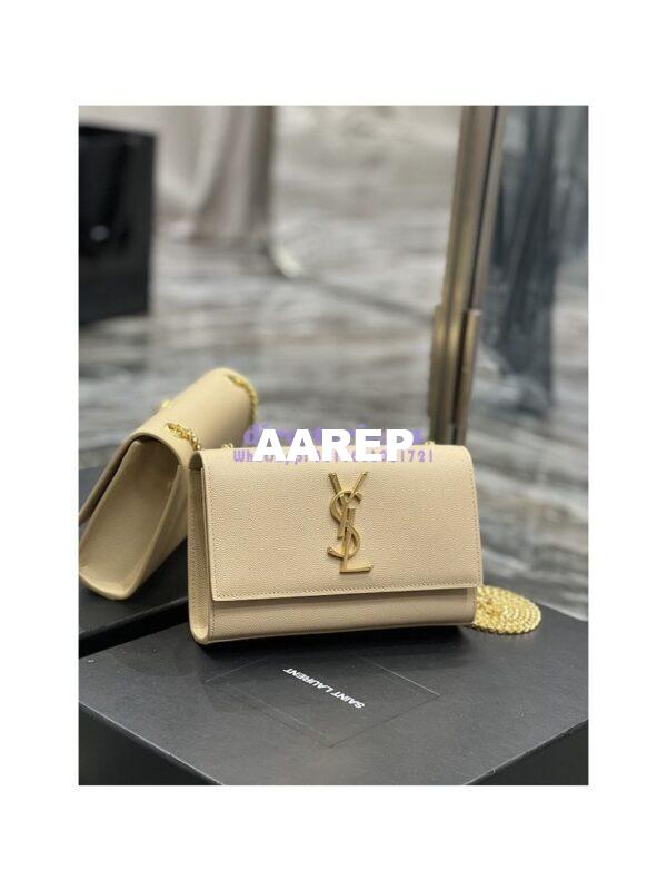Replica YSL Saint Laurent Kate small chain bag in grain de poudre embossed leather 469390 Beige 3