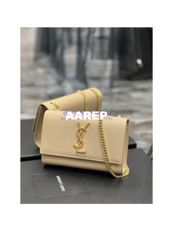 Replica YSL Saint Laurent Kate small chain bag in grain de poudre embossed leather 469390 Beige 4