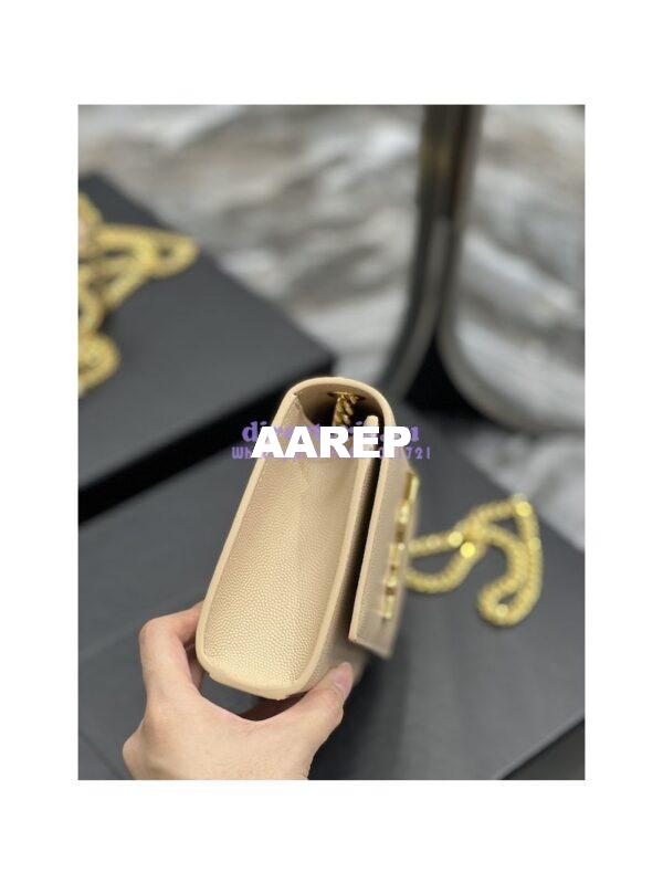 Replica YSL Saint Laurent Kate small chain bag in grain de poudre embossed leather 469390 Beige 7