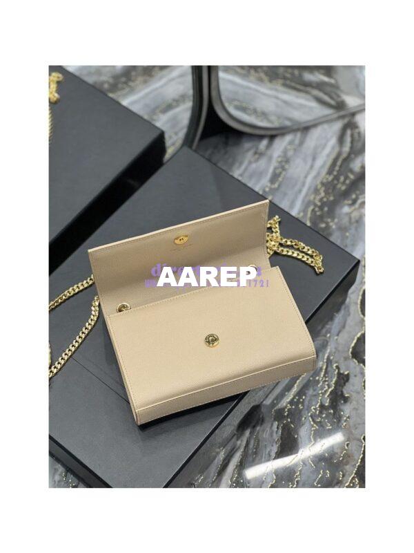 Replica YSL Saint Laurent Kate small chain bag in grain de poudre embossed leather 469390 Beige 10