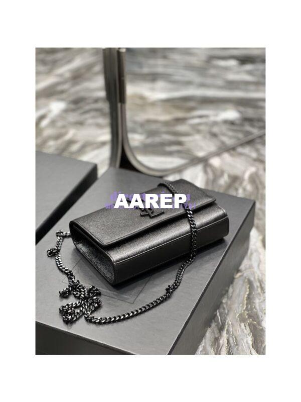 Replica YSL Saint Laurent Kate small chain bag in grain de poudre embossed leather 469390 Black All Black 8