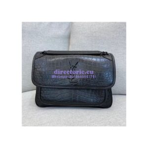 Replica YSL Saint Laurent Niki Medium Chain Bag Crocodile-embossed Leather 633151