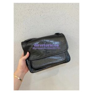 Replica YSL Saint Laurent Niki Medium Chain Bag Crocodile-embossed Leather 633151 2