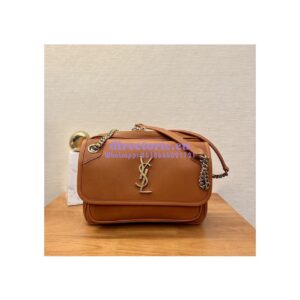 Replica YSL Saint Laurent Niki Camera Bag In Smooth Leather 712520 Vintage Cognac