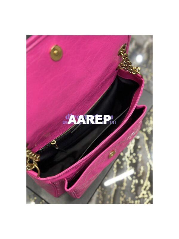 Replica YSL Saint Laurent Niki Medium Chain Bag In Crinkled Lambskin 633158 Neon Pink 8