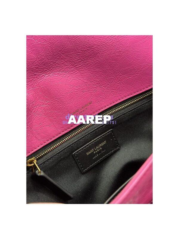 Replica YSL Saint Laurent Niki Medium Chain Bag In Crinkled Lambskin 633158 Neon Pink 10