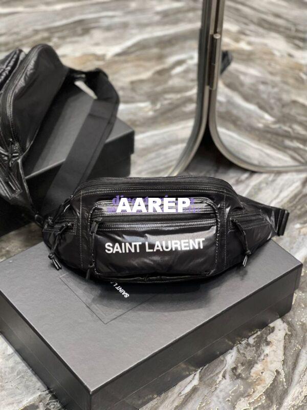 Replica YSL Saint Laurent Nuxx crossbody bag in nylon 581375 black 3