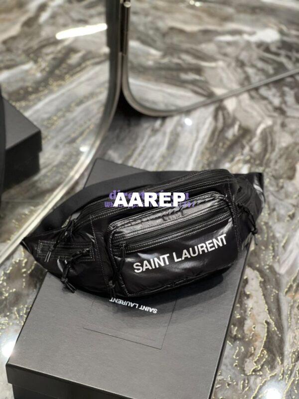 Replica YSL Saint Laurent Nuxx crossbody bag in nylon 581375 black 7
