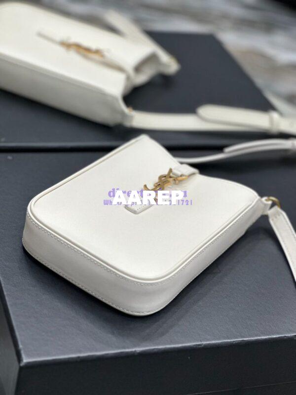 Replica YSL Saint Laurent Le 5 à 7 mini vertical in white vegetable-tanned leather 735214 11