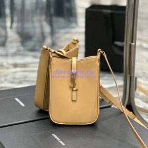 Replica YSL Saint Laurent Le 5 à 7 mini vertical in beige vegetable-tanned leather 735214