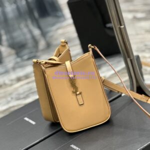 Replica YSL Saint Laurent Le 5 à 7 mini vertical in beige vegetable-tanned leather 735214 2