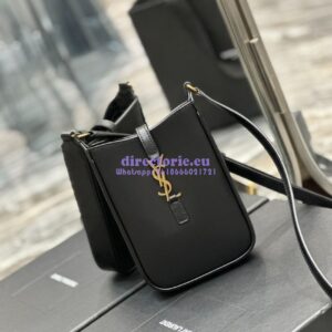 Replica YSL Saint Laurent Le 5 à 7 mini vertical in black vegetable-tanned leather 735214 2