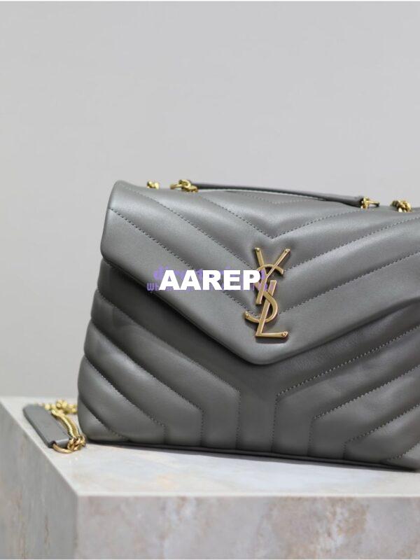 Replica Yves Saint Laurent YSL Loulou Small In Matelassé “Y” Leather Grey 494699 5