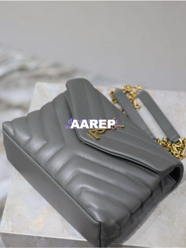 Replica Yves Saint Laurent YSL Loulou Small In Matelassé “Y” Leather Grey 494699 8