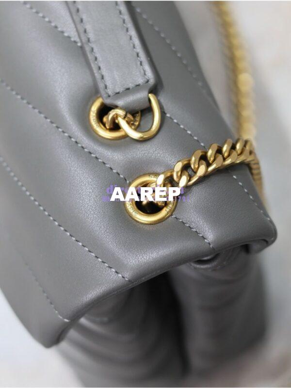 Replica Yves Saint Laurent YSL Loulou Small In Matelassé “Y” Leather Grey 494699 9