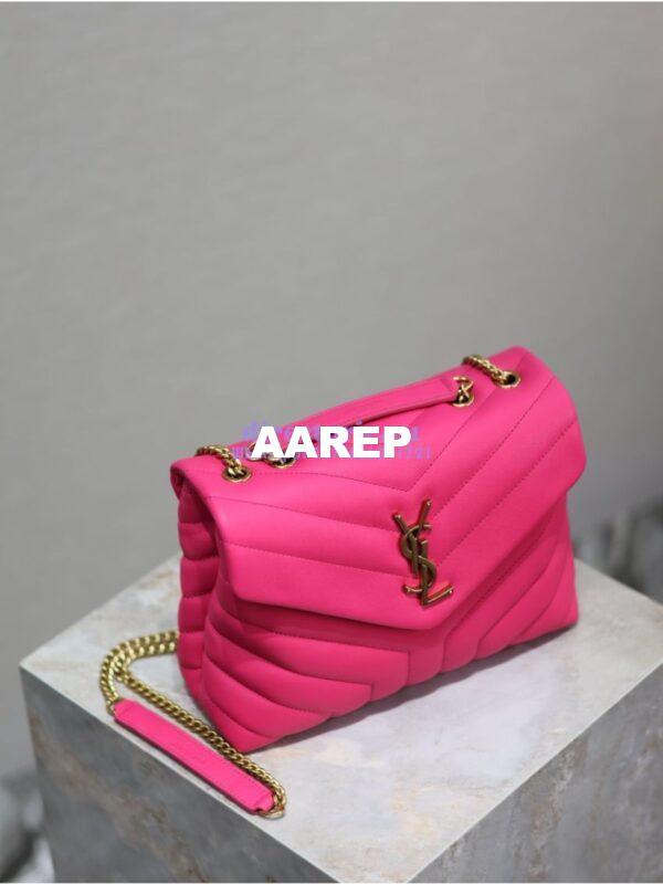 Replica Yves Saint Laurent YSL Loulou Small In Matelassé “Y” Leather Pink 494699 3