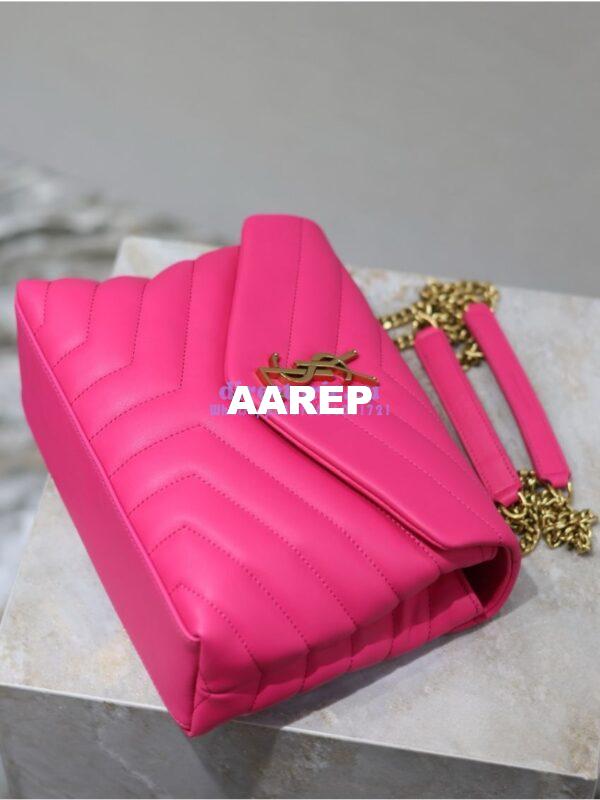 Replica Yves Saint Laurent YSL Loulou Small In Matelassé “Y” Leather Pink 494699 4