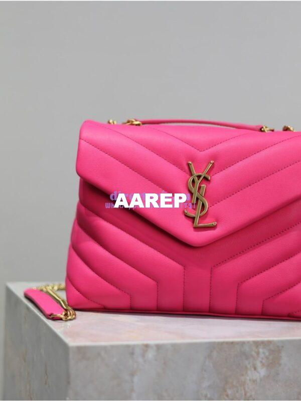 Replica Yves Saint Laurent YSL Loulou Small In Matelassé “Y” Leather Pink 494699 6