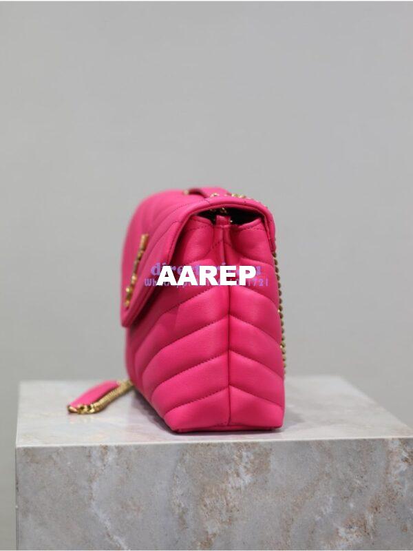 Replica Yves Saint Laurent YSL Loulou Small In Matelassé “Y” Leather Pink 494699 9