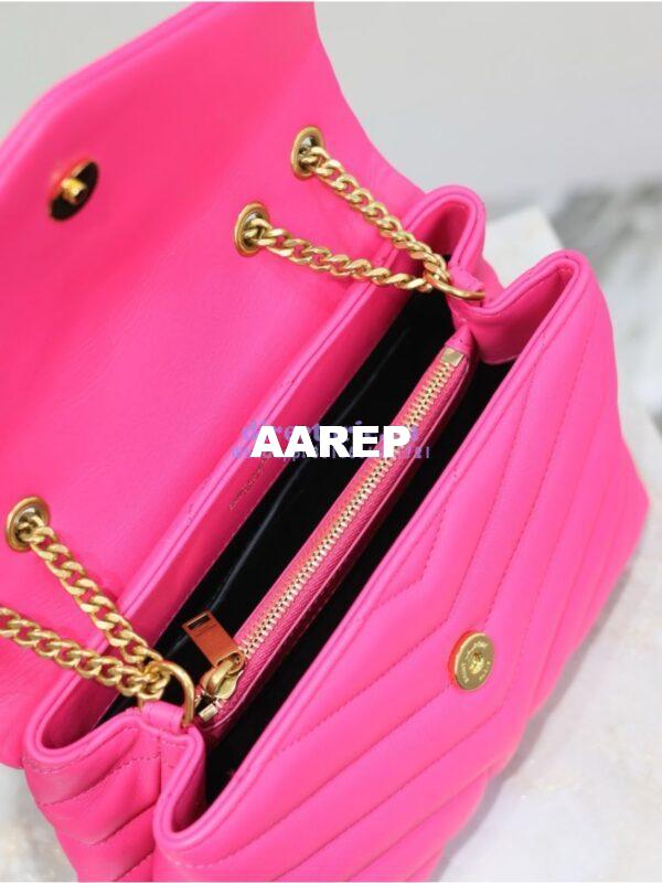 Replica Yves Saint Laurent YSL Loulou Small In Matelassé “Y” Leather Pink 494699 10