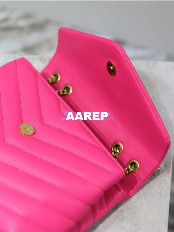 Replica Yves Saint Laurent YSL Loulou Small In Matelassé “Y” Leather Pink 494699 12