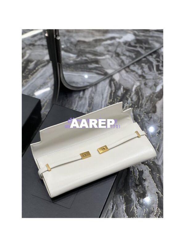 Replica YSL Saint Laurent Manhattan Clutch In Box Leather 695949 Blanc 8