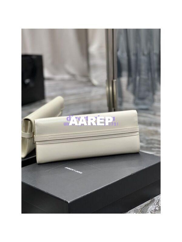 Replica YSL Saint Laurent Manhattan Clutch In Box Leather 695949 Blanc 10