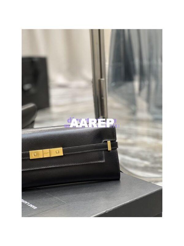 Replica YSL Saint Laurent Manhattan Clutch In Box Leather 695949 Black 6