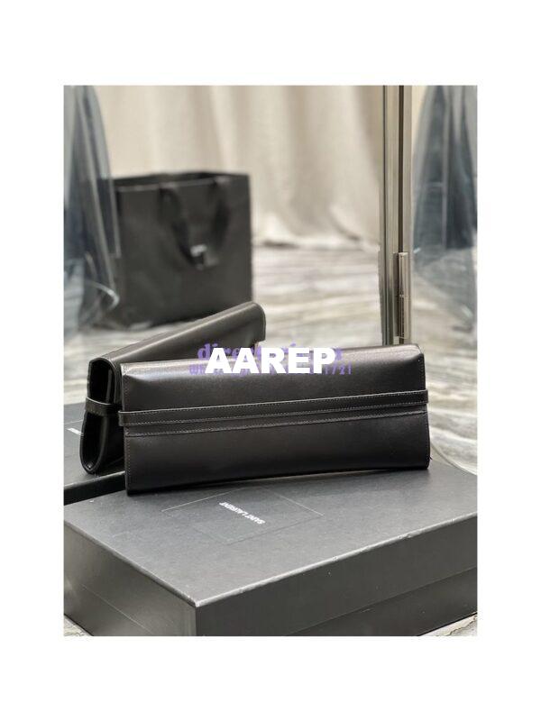 Replica YSL Saint Laurent Manhattan Clutch In Box Leather 695949 Black 11