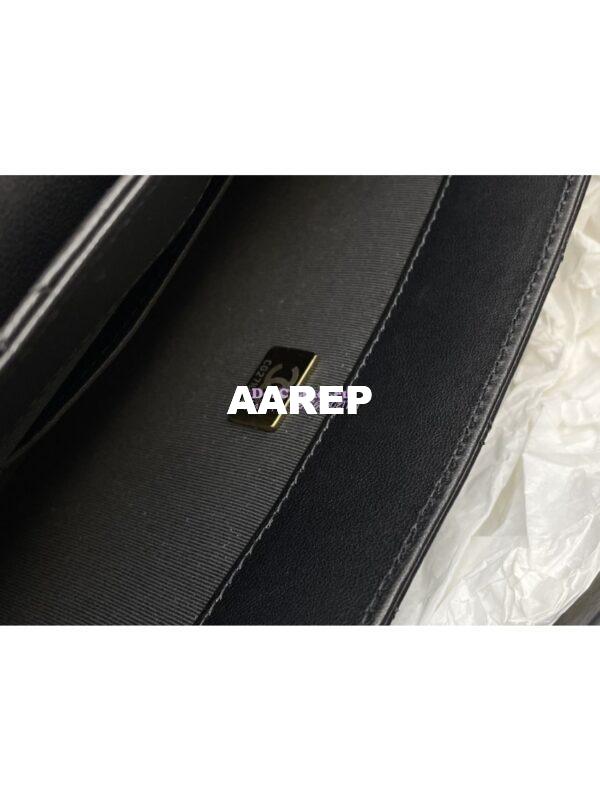Replica Chanel 24C Vintage Logo Quilted Lambskin Shoulder Bag AS4603 Black 10