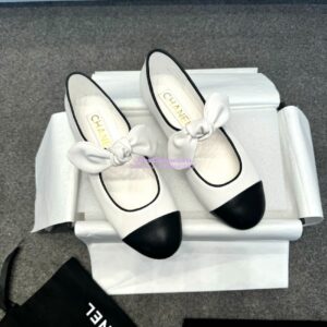 Replica Chanel 25SS Lambskin Mary Janes Ribbon G46149 White 2