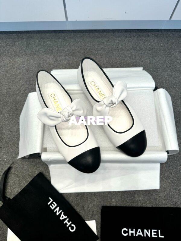 Replica Chanel 25SS Lambskin Mary Janes Ribbon G46149 White 2