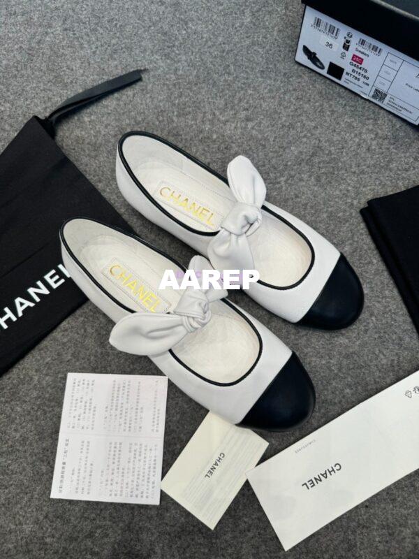 Replica Chanel 25SS Lambskin Mary Janes Ribbon G46149 White 3