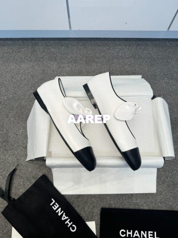 Replica Chanel 25SS Lambskin Mary Janes Ribbon G46149 White 4