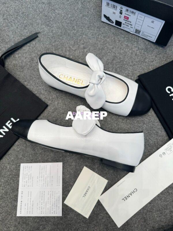 Replica Chanel 25SS Lambskin Mary Janes Ribbon G46149 White 5