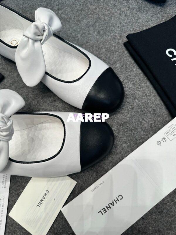 Replica Chanel 25SS Lambskin Mary Janes Ribbon G46149 White 8