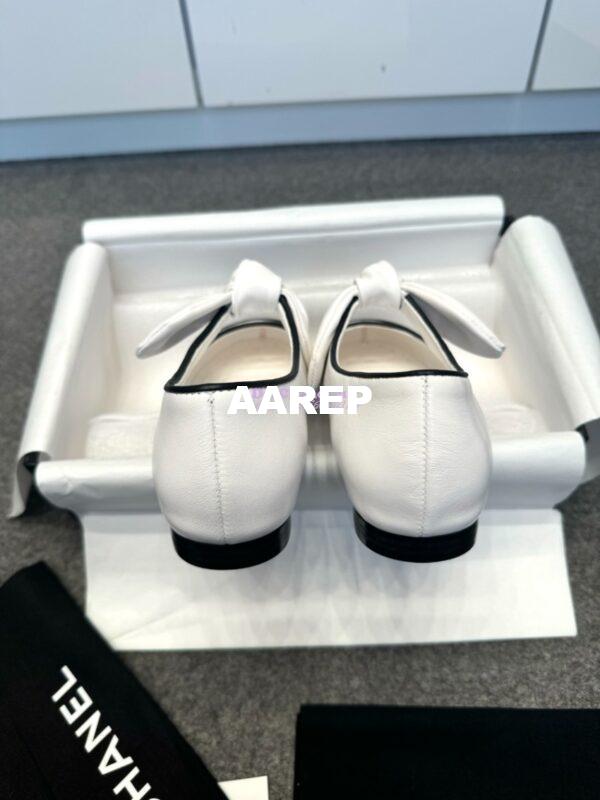 Replica Chanel 25SS Lambskin Mary Janes Ribbon G46149 White 9