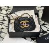 Replica Chanel 24C Vintage Logo Quilted Lambskin Shoulder Bag AS4596 Black 2