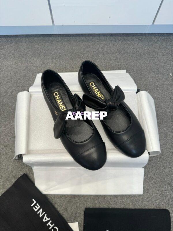Replica Chanel 25SS Lambskin Mary Janes Ribbon G46149 Black 3