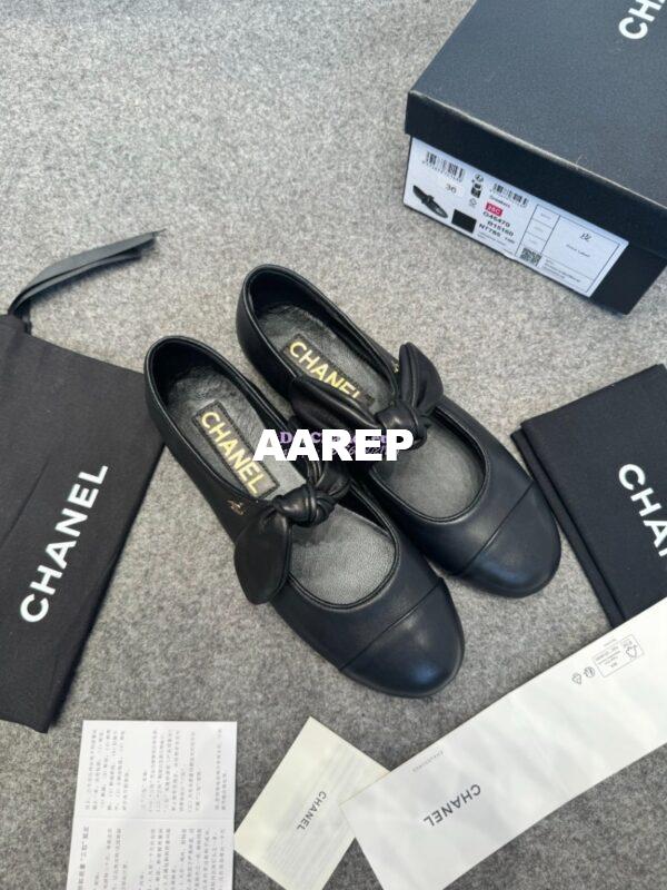 Replica Chanel 25SS Lambskin Mary Janes Ribbon G46149 Black 5