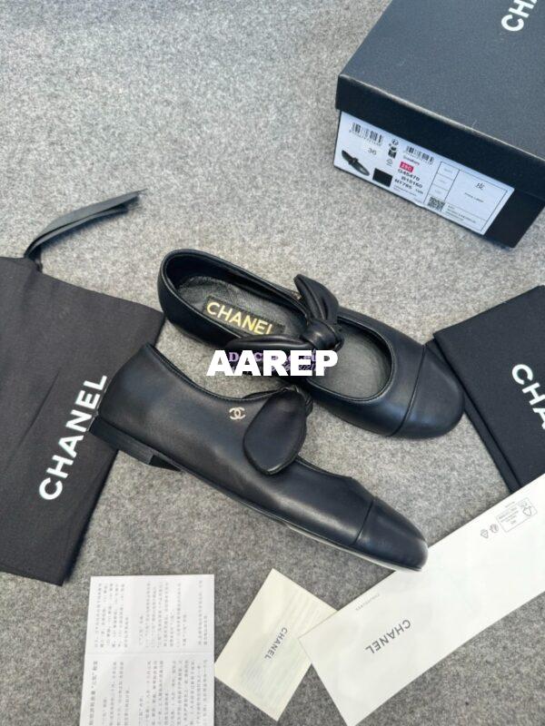 Replica Chanel 25SS Lambskin Mary Janes Ribbon G46149 Black 7