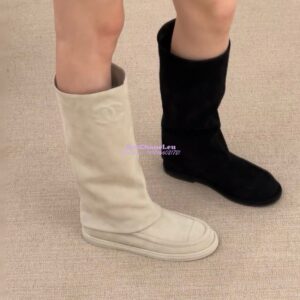 Replica Chanel 25C Suede Calfskin Boots G46117 Black