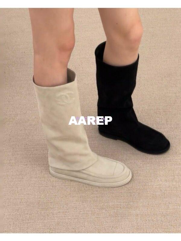 Replica Chanel 25C Suede Calfskin Boots G46117 Black 3