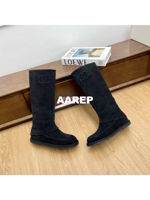 Replica Chanel 25C Suede Calfskin Boots G46117 Black 5