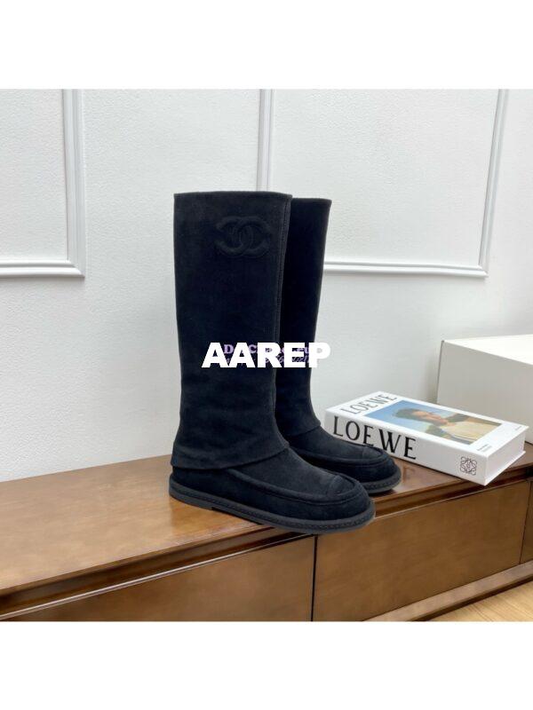 Replica Chanel 25C Suede Calfskin Boots G46117 Black 6